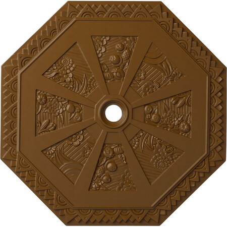 Ekena Millwork Spring Octagonal Ceiling Medallion (Canopies up to 3"), 29 1/8"OD x 2 1/4"ID x 1 1/8"P, Smokey Topaz CM30SPSTF